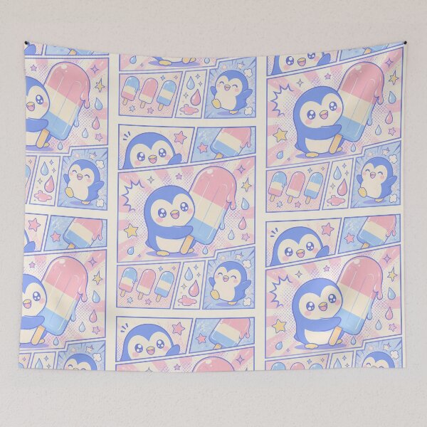 Item preview, Kawaii Penguin Ice Pop Pop Panels designed and sold by Gift Phrase Studio.