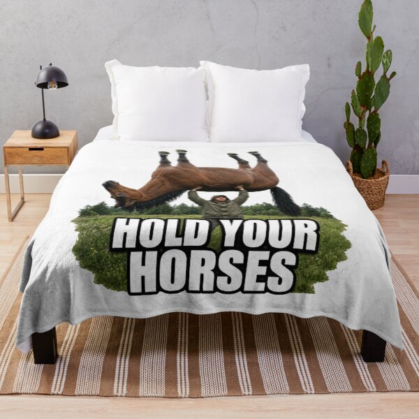 Item preview, Hold Your Horses Funny Horse Meme Ironic Humor designed and sold by FreshVibe Prints.
