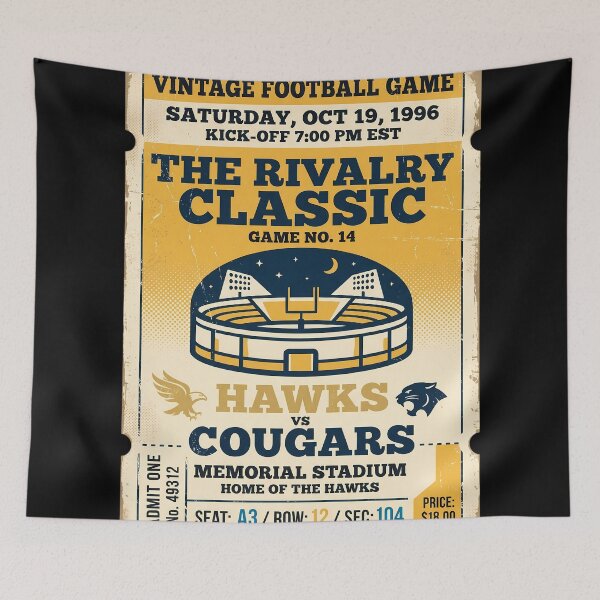 Item preview, Football Game Rivalry Classic Stadium Vintage Ticket designed and sold by ART ATTACK ZONE.