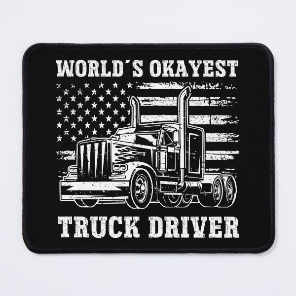 Item preview, World's Okayest Truck Driver Distressed American Flag Semi Truck designed and sold by Dmetalx Art Apparel.