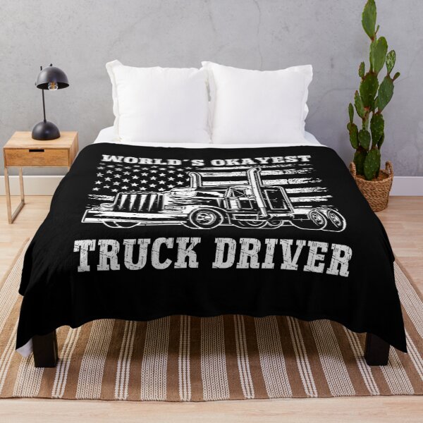 Item preview, World's Okayest Truck Driver Distressed American Flag Semi Truck designed and sold by Dmetalx Art Apparel.