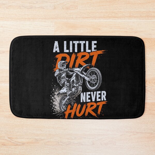 Item preview, Dirt Bike Little Dirt Never Hurt Motocross Rider Art designed and sold by FormalDehyena.