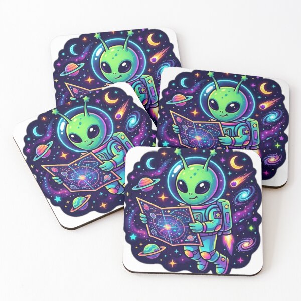 Item preview, Cute Alien Astronaut Exploring Space" designed and sold by DailyDoodlesBySumbul.