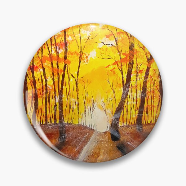 Item preview, Golden Autumn Tunnel — Fall Forest Path, Orange Tree Landscape Art Print designed and sold by ArtByShoonya.