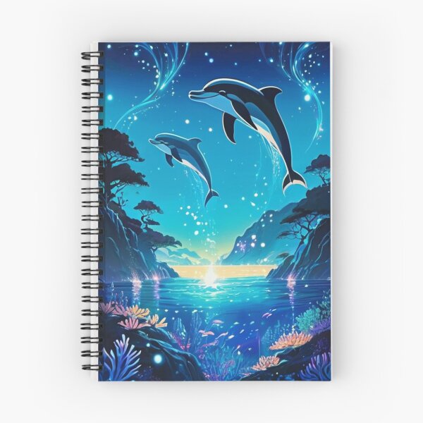 Item preview, Art - Stylized Dolphins, Dreamlike Digital Illustration designed and sold by AnimeShin.