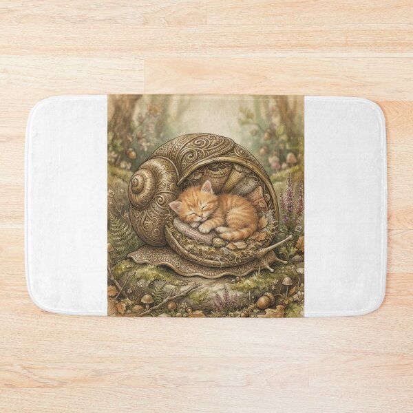 Item preview, Tiny Kitten in a Giant Decorative Snail Shell Miniature Illustration designed and sold by DuckOddity.