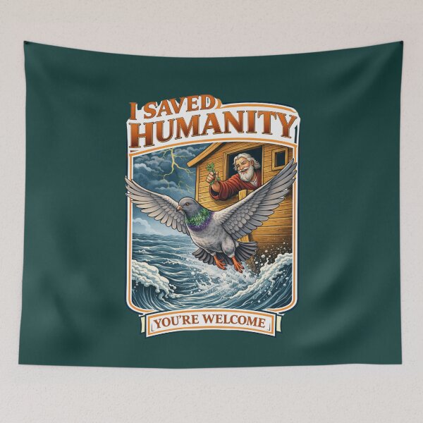 Item preview, I Saved Humanity Pigeon Ark Poster designed and sold by azule1.