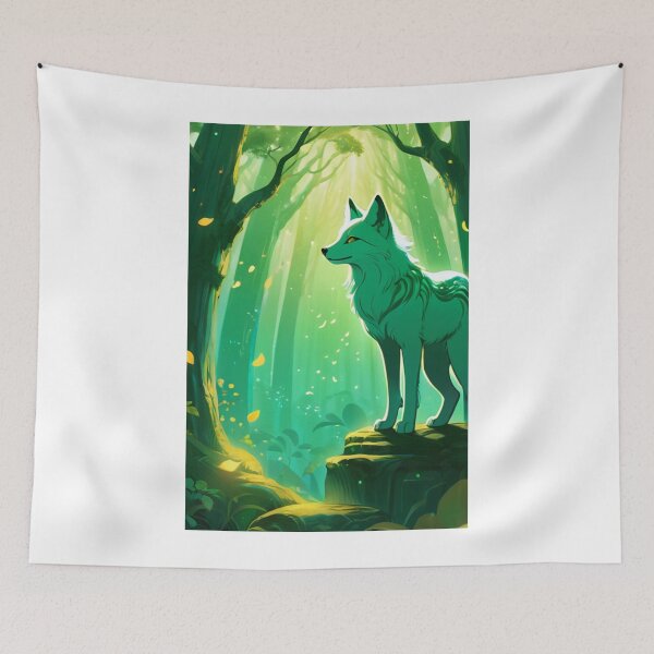 Item preview, Art - Stylized Fox, Dreamlike Atmosphere in the Forest designed and sold by AnimeShin.