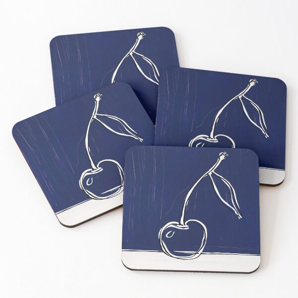 Item preview, Cherry fruit - Blue Abstract Art designed and sold by shadow-bloom.