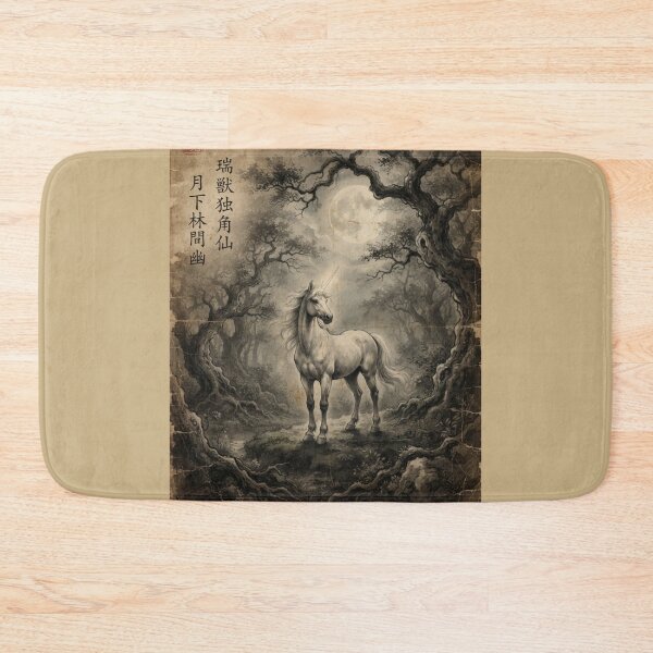 Item preview, Guardian Unicorn in the Mystic Glade Sumi-e Ink Wash designed and sold by DuckOddity.