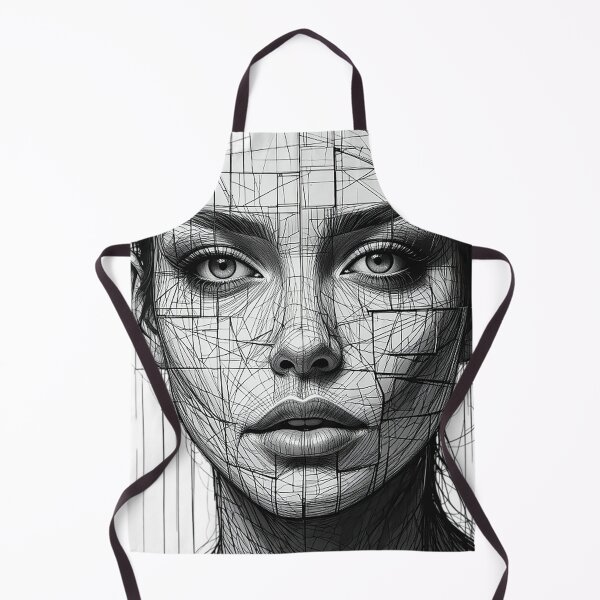 Item preview, Fragmented Identity – Abstract Geometric Face Line Art | Modern Minimalist Portrait Design designed and sold by PixPixari.