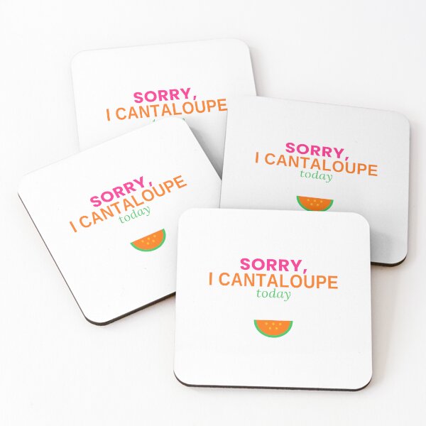 Aperçu de l'œuvre Sorry I Cantaloupe Today Funny Melon Pun Summer Tee créée et vendue par 7Four1 Designs.
