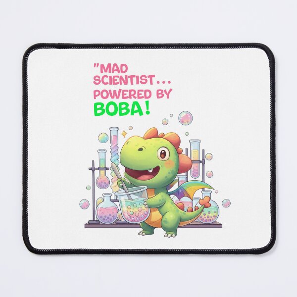Item preview, Dino Boba Mad Scientist Dragon Powered By Boba Cute Chemistry Laboratory Sticker designed and sold by Dinaelsherkawy.