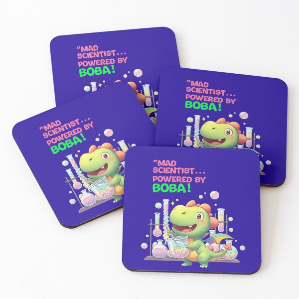 Item preview, Dino Boba Mad Scientist Dragon Powered By Boba Cute Chemistry Laboratory Sticker designed and sold by Dinaelsherkawy.