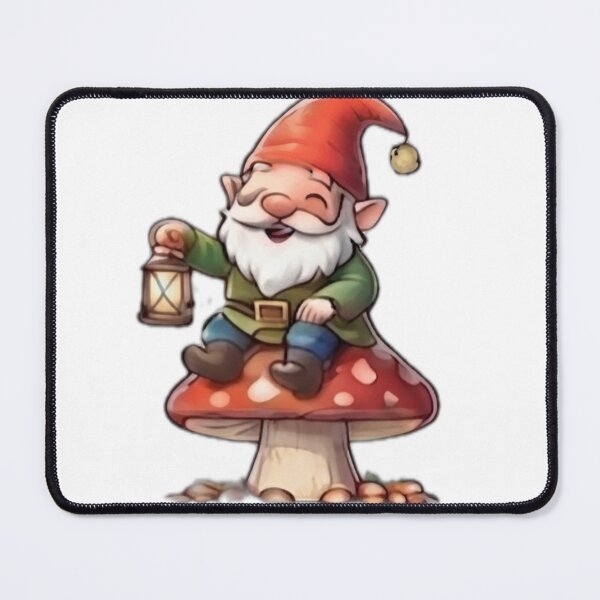 Item preview, Cute Garden Gnome Sitting on a Mushroom designed and sold by DailyDoodlesBySumbul.