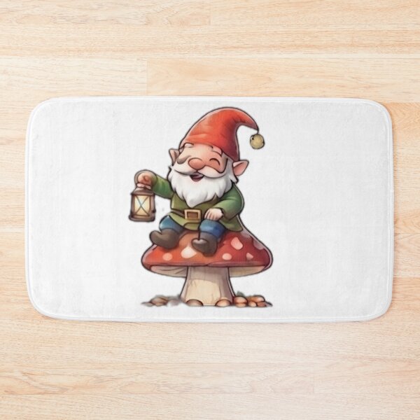Item preview, Cute Garden Gnome Sitting on a Mushroom designed and sold by DailyDoodlesBySumbul.