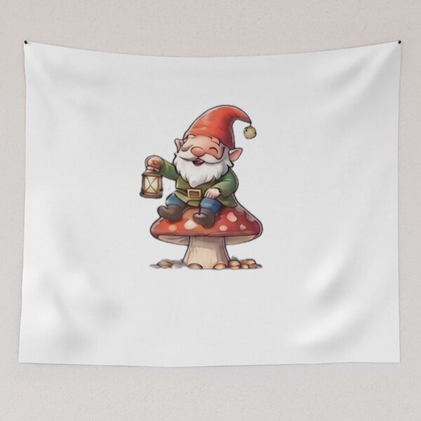 Item preview, Cute Garden Gnome Sitting on a Mushroom designed and sold by DailyDoodlesBySumbul.