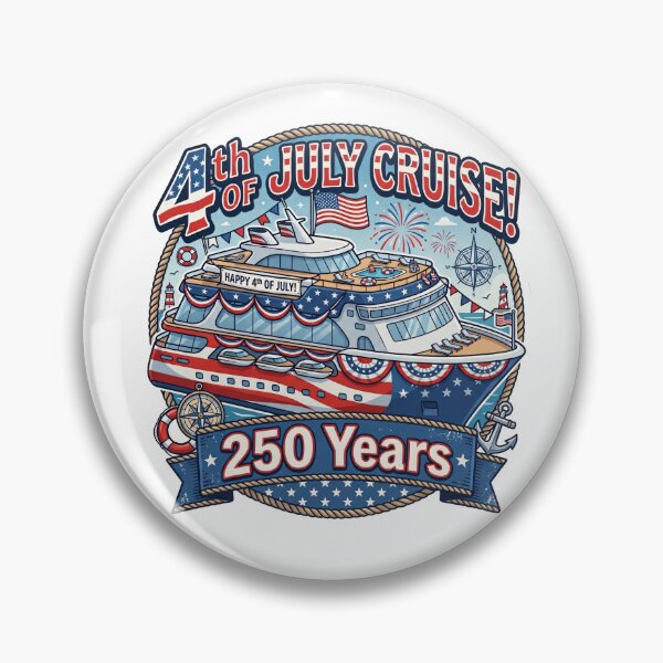 Item preview, 4th of July Cruise - America's 250th Anniversary Nautical Badge 2026 designed and sold by HungarianSailor.