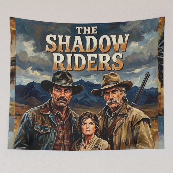 Item preview, The Shadow Riders Retro Western Action Drama Tribute Art Movie Poster designed and sold by Art's Diner.