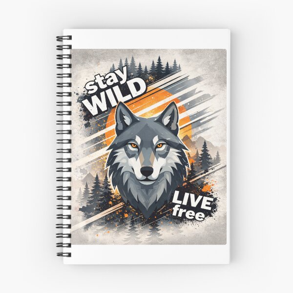Item preview, Stay Wild Live Free Wolf Nature designed and sold by Fikuall.