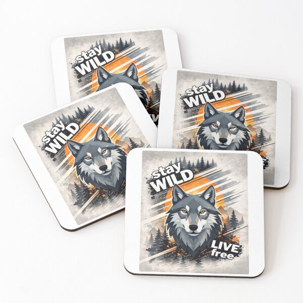 Item preview, Stay Wild Live Free Wolf Nature designed and sold by Fikuall.