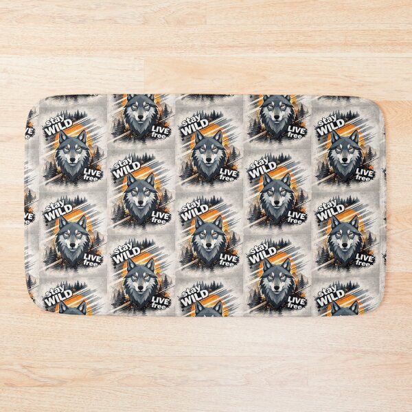 Item preview, Stay Wild Live Free Wolf Nature designed and sold by Fikuall.