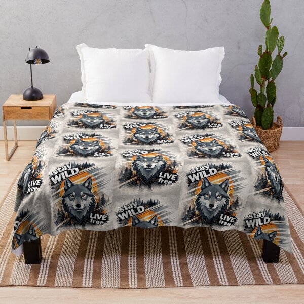 Item preview, Stay Wild Live Free Wolf Nature designed and sold by Fikuall.