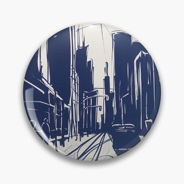 Item preview, Chicago, USA - Blue Abstract Art designed and sold by shadow-bloom.