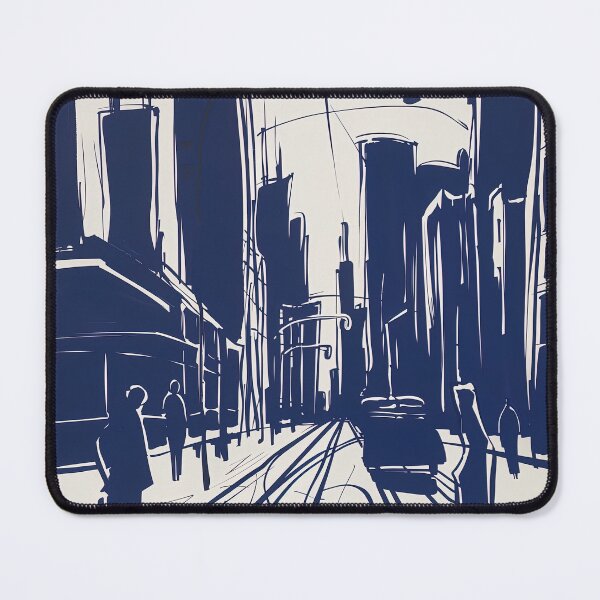 Item preview, Chicago, USA - Blue Abstract Art designed and sold by shadow-bloom.