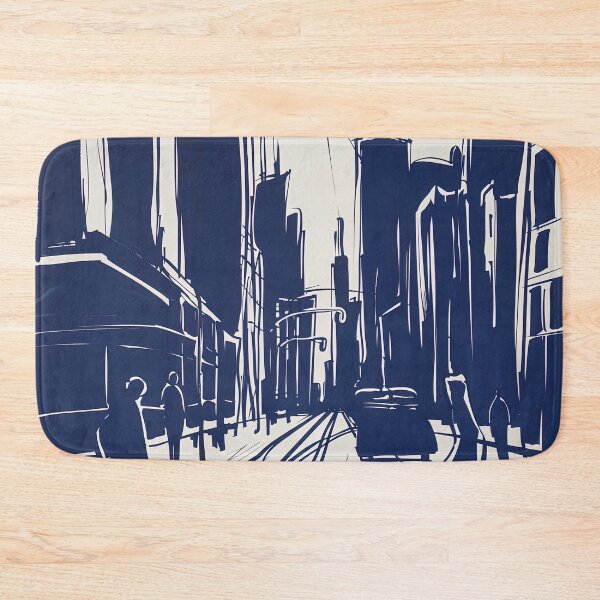Item preview, Chicago, USA - Blue Abstract Art designed and sold by shadow-bloom.