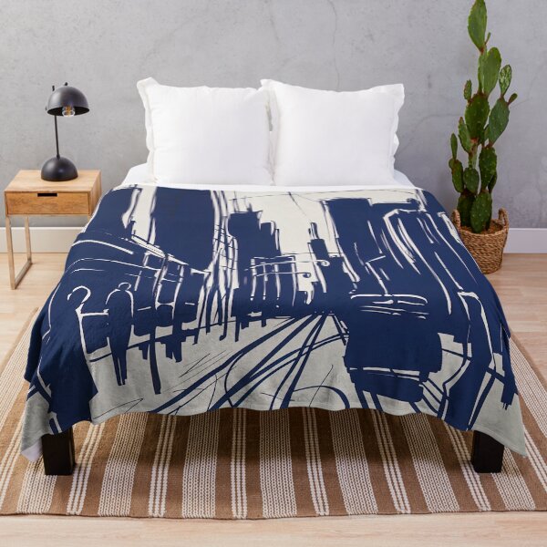 Item preview, Chicago, USA - Blue Abstract Art designed and sold by shadow-bloom.