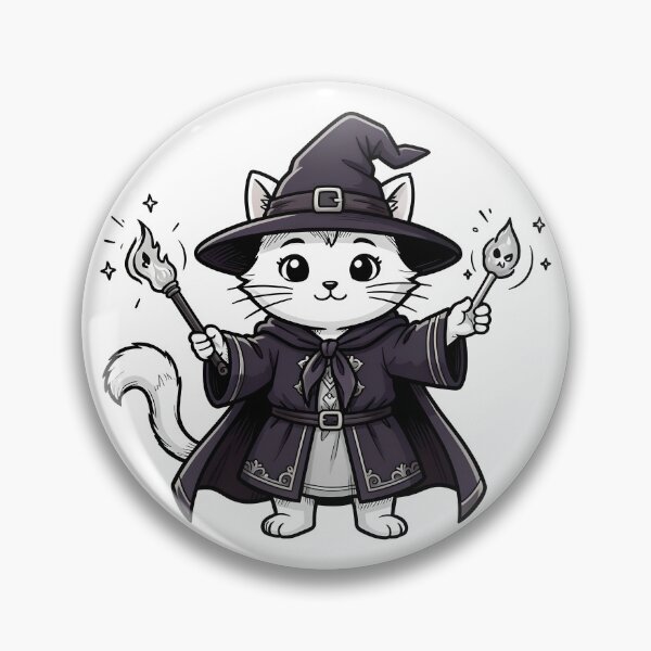 Item preview, Cute Wizard Cat with Magic Wand Kawaii Witch designed and sold by KCasual.