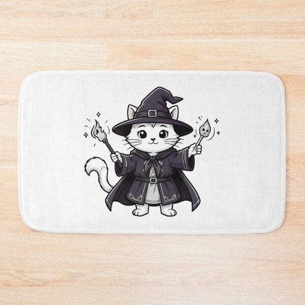 Item preview, Cute Wizard Cat with Magic Wand Kawaii Witch designed and sold by KCasual.