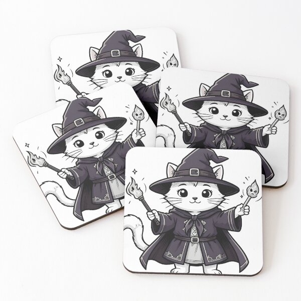 Item preview, Cute Wizard Cat with Magic Wand Kawaii Witch designed and sold by KCasual.