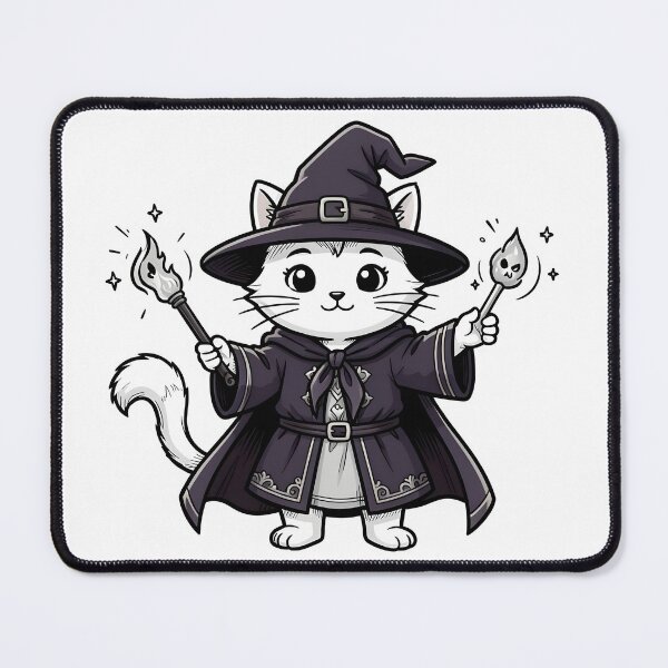 Item preview, Cute Wizard Cat with Magic Wand Kawaii Witch designed and sold by KCasual.