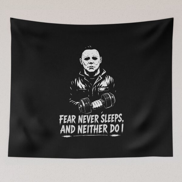 Item preview, Fear Never Sleeps Michael Myers Gym Motivational Horror T-Shirt designed and sold by Digistore1221.
