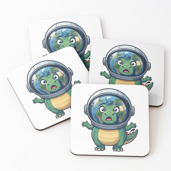 Item preview, Cute Space Dinosaur Astronaut with Planet Earth Helmet - Dino Art designed and sold by liudiam.