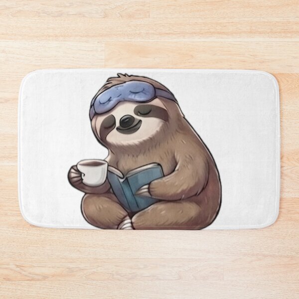 Item preview, Cute Sloth Reading a Book with Coffee designed and sold by DailyDoodlesBySumbul.