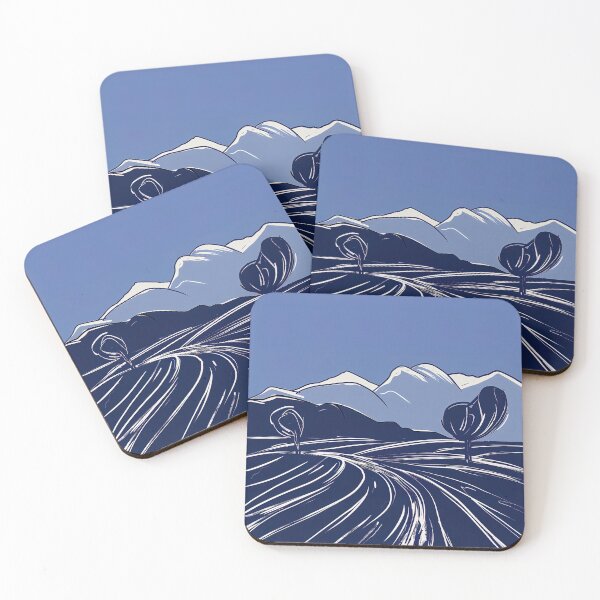 Item preview, Chile landscape - Blue Abstract Art designed and sold by shadow-bloom.