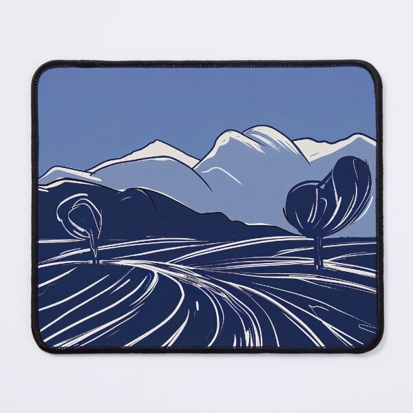 Item preview, Chile landscape - Blue Abstract Art designed and sold by shadow-bloom.