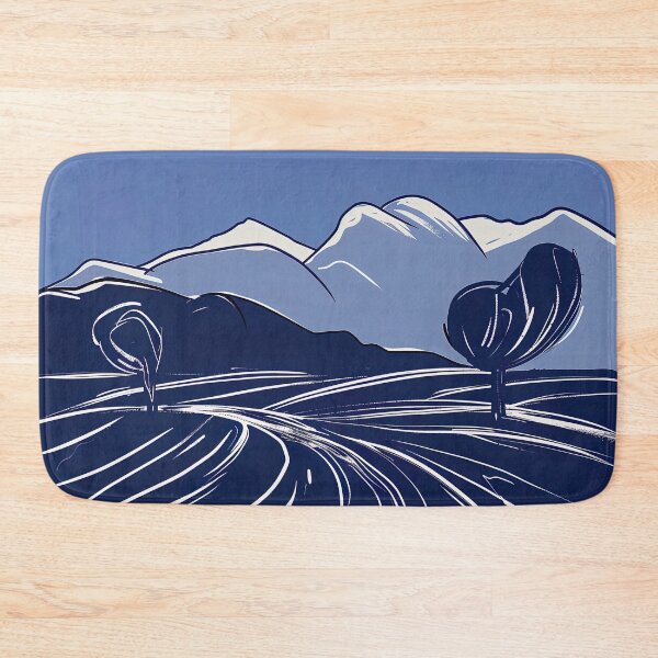 Item preview, Chile landscape - Blue Abstract Art designed and sold by shadow-bloom.