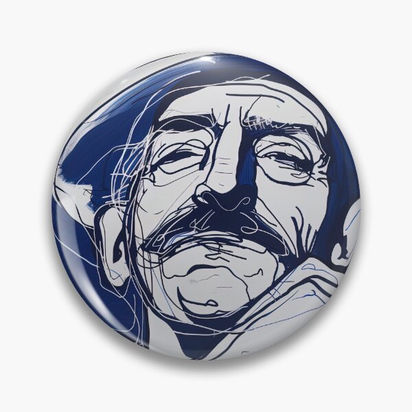 Item preview, Chilean man, portrait - Blue Abstract Art designed and sold by shadow-bloom.
