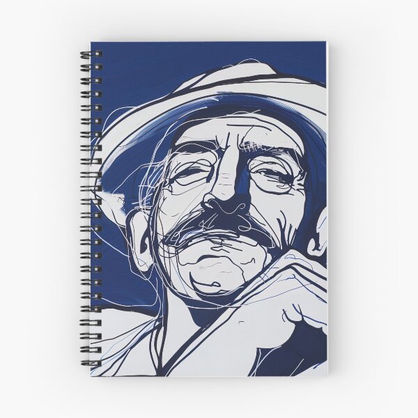 Item preview, Chilean man, portrait - Blue Abstract Art designed and sold by shadow-bloom.