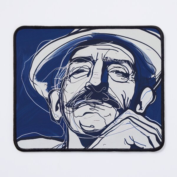 Item preview, Chilean man, portrait - Blue Abstract Art designed and sold by shadow-bloom.