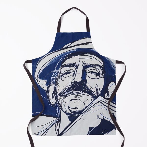 Item preview, Chilean man, portrait - Blue Abstract Art designed and sold by shadow-bloom.