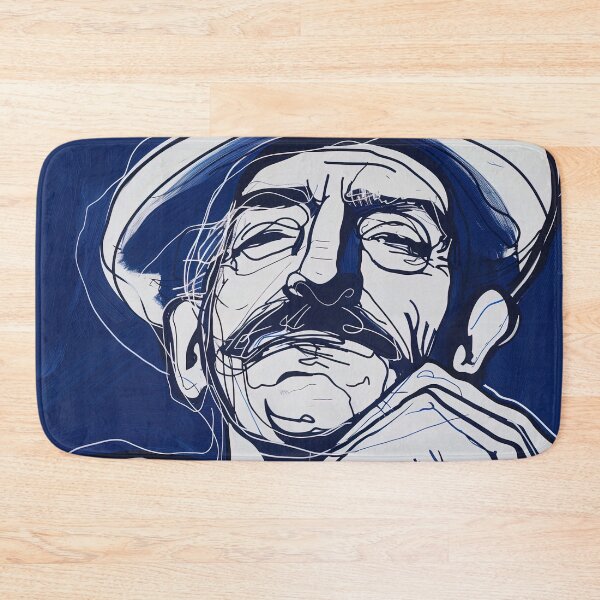 Item preview, Chilean man, portrait - Blue Abstract Art designed and sold by shadow-bloom.