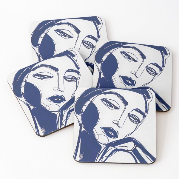 Item preview, Chilean woman - Blue Abstract Art designed and sold by shadow-bloom.