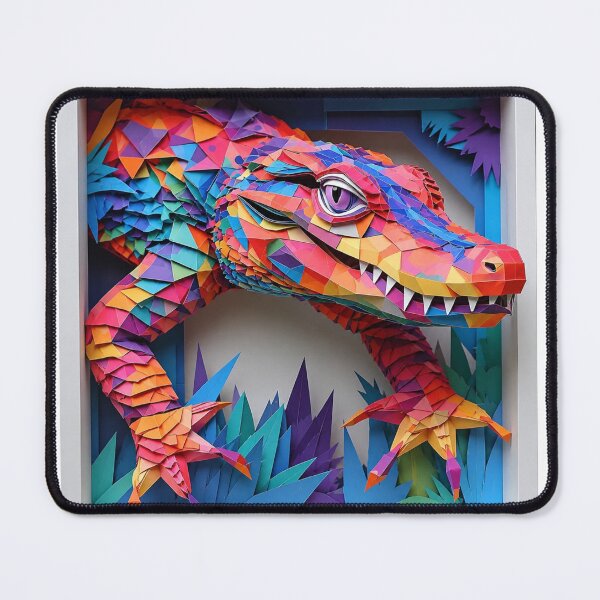 Item preview, 3D Layered Papercraft Crocodile  | Colorful Low Poly Paper Sculpture  | Geometric Animal designed and sold by The D Edition.