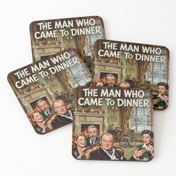 Item preview, The Man Who Came to Dinner Retro Hollywood Golden Age Comedy Tribute Art Movie Poster designed and sold by Art's Diner.