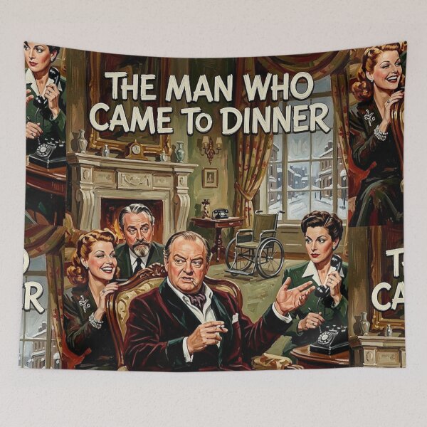 Item preview, The Man Who Came to Dinner Retro Hollywood Golden Age Comedy Tribute Art Movie Poster designed and sold by Art's Diner.